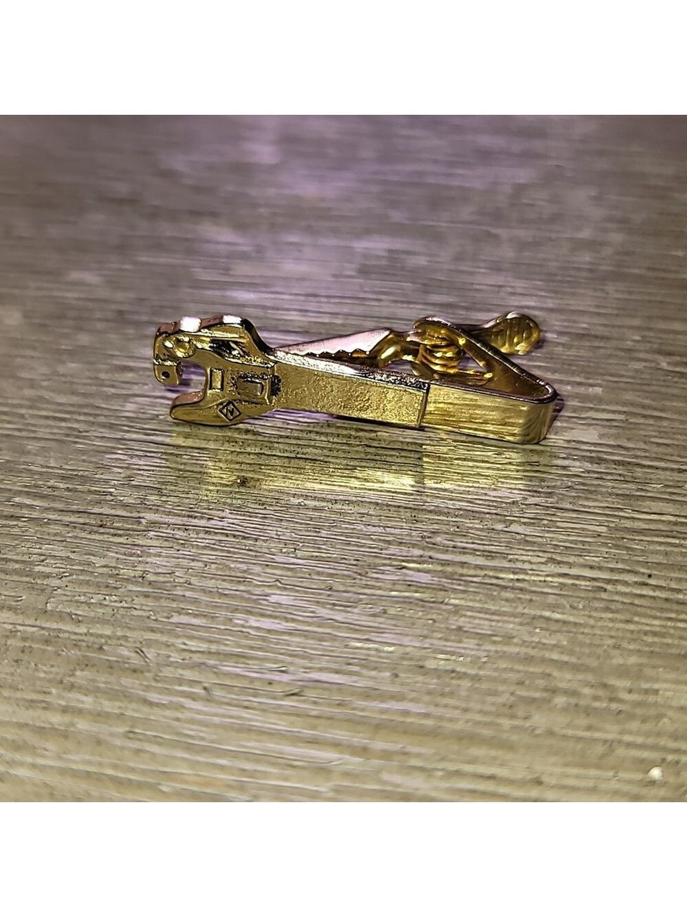 Wrench tool gold tone tie clip